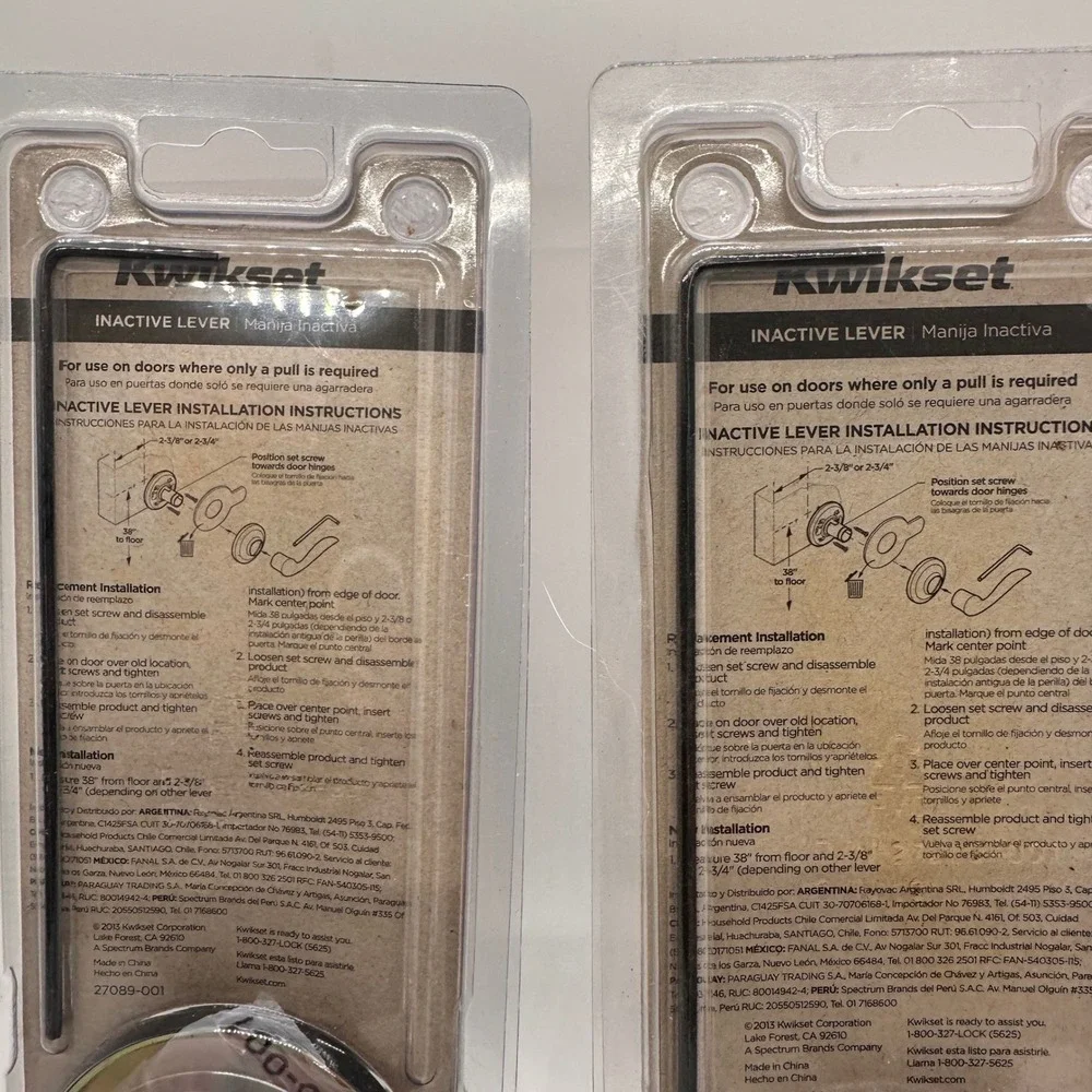 Kwikset Venetian Bronze Tustin Dummy Lever Set 2‎ Pack Inactive Door Hardware
